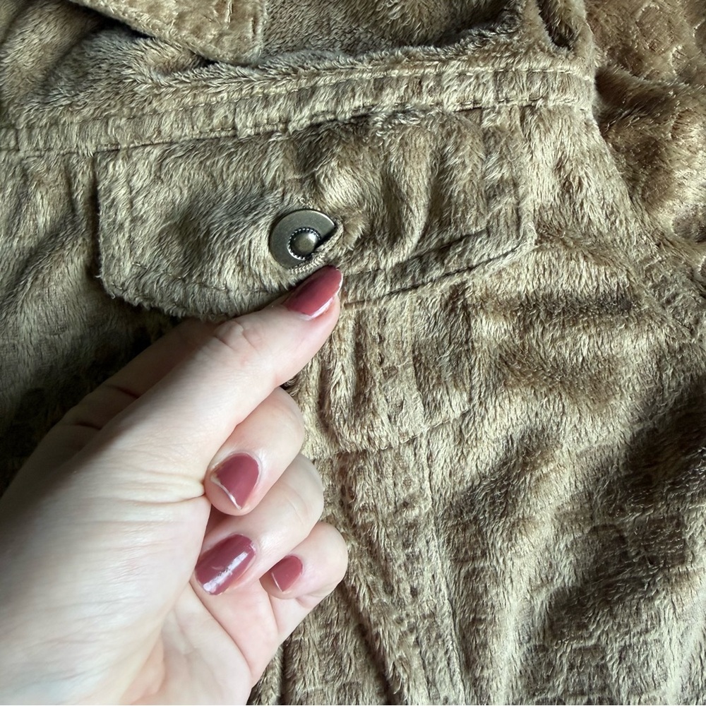 Ruby Rd. Plush Tan Zip-Up Jacket - Picture 7 of 8